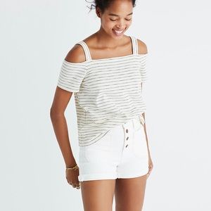 Madewell striped cold shoulder tee